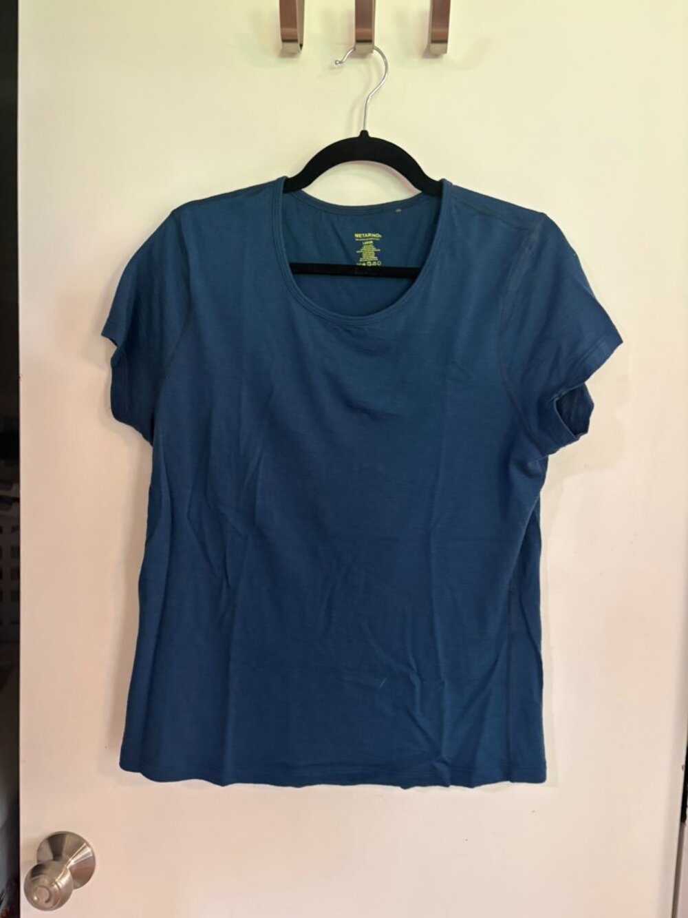 Metarino 100% Australian Merino Wool T-Shirt Blue Women's L